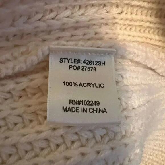 Skies Are Blue cream chunky knit sweater Size LP - Picture 5 of 5
